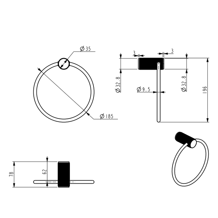 Mica Fluted Towel Ring