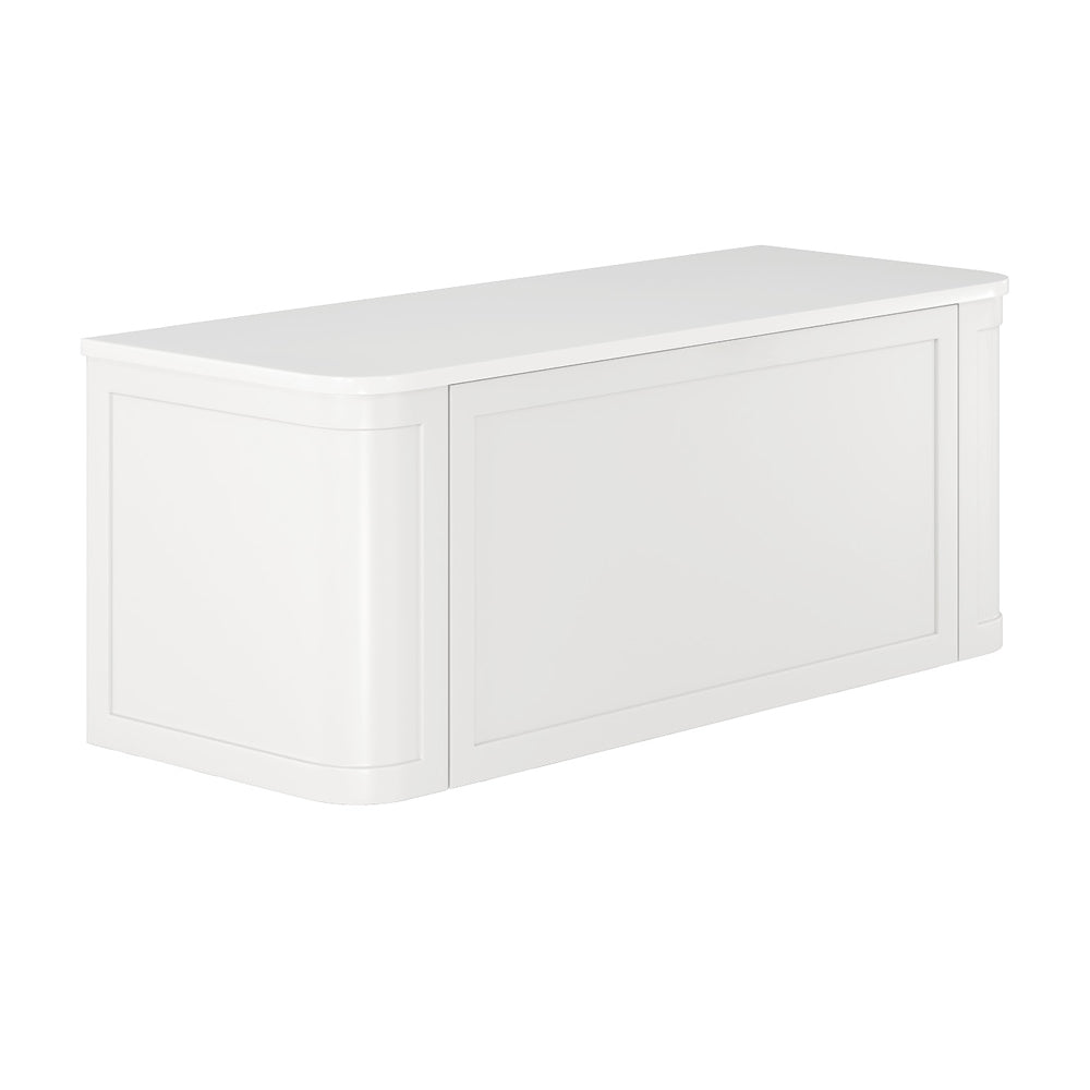 Mila Curved Satin White 1200 Wall Hung Cabinet