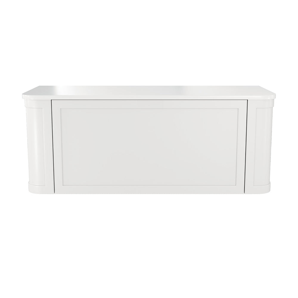 Mila Curved Satin White 1200 Wall Hung Cabinet