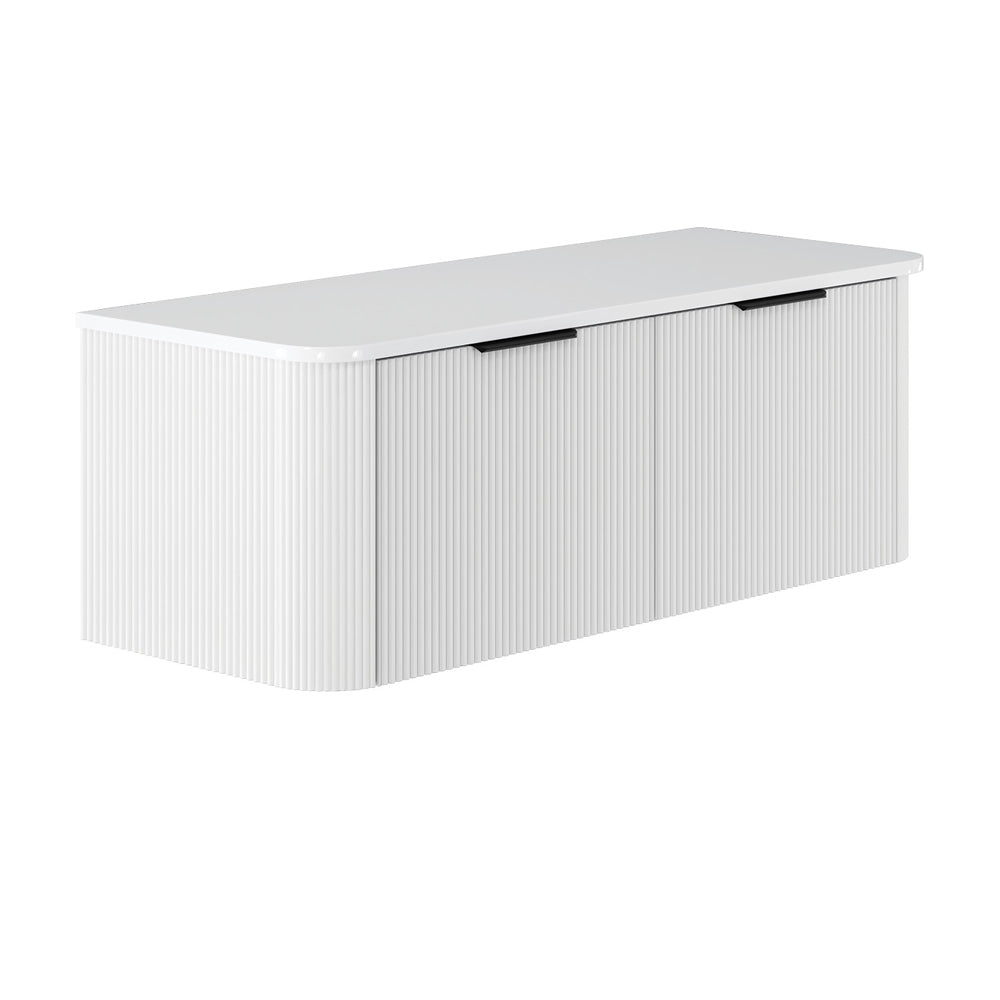 Minka Curved Satin White 1200 Wall Hung Cabinet