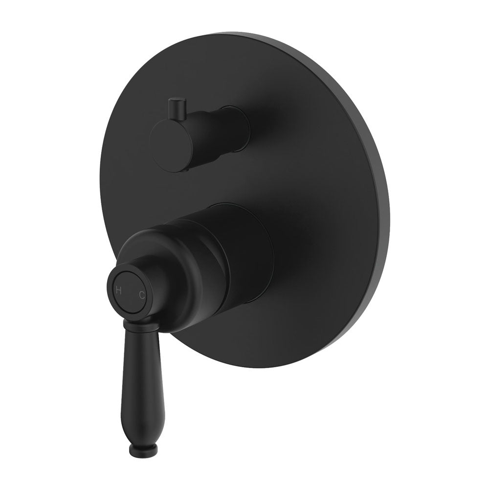 Eleanor Wall Diverter Mixer - Matte Black / Matte Black