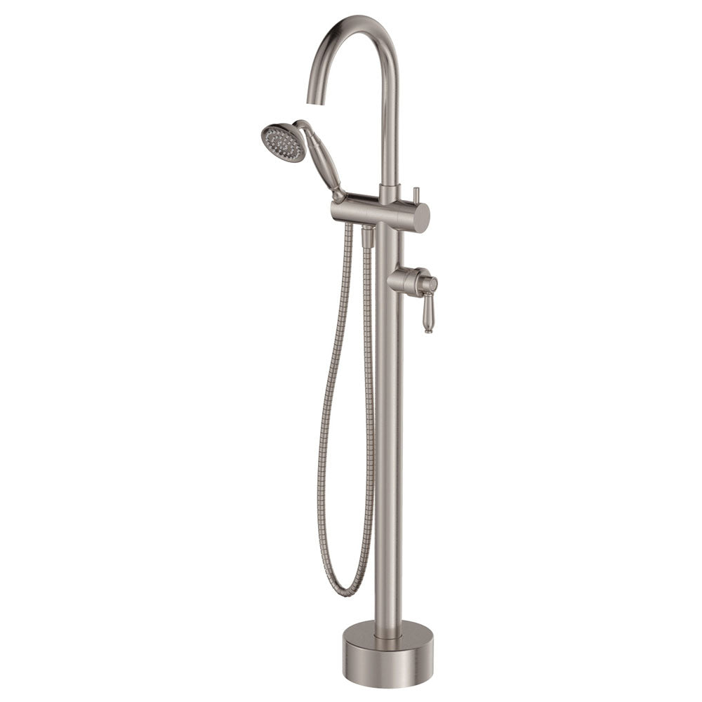 Eleanor Floor Mixer & Shower - Brushed Nickel / Brushed Nickel