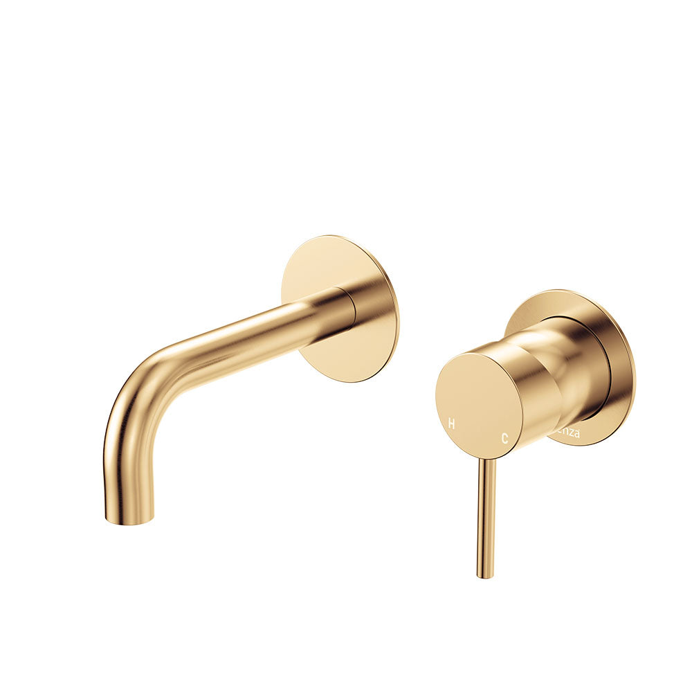 Kaya Basin/Bath Wall Mixer Set, Round Plates, 130mm Outlet - Urban Brass