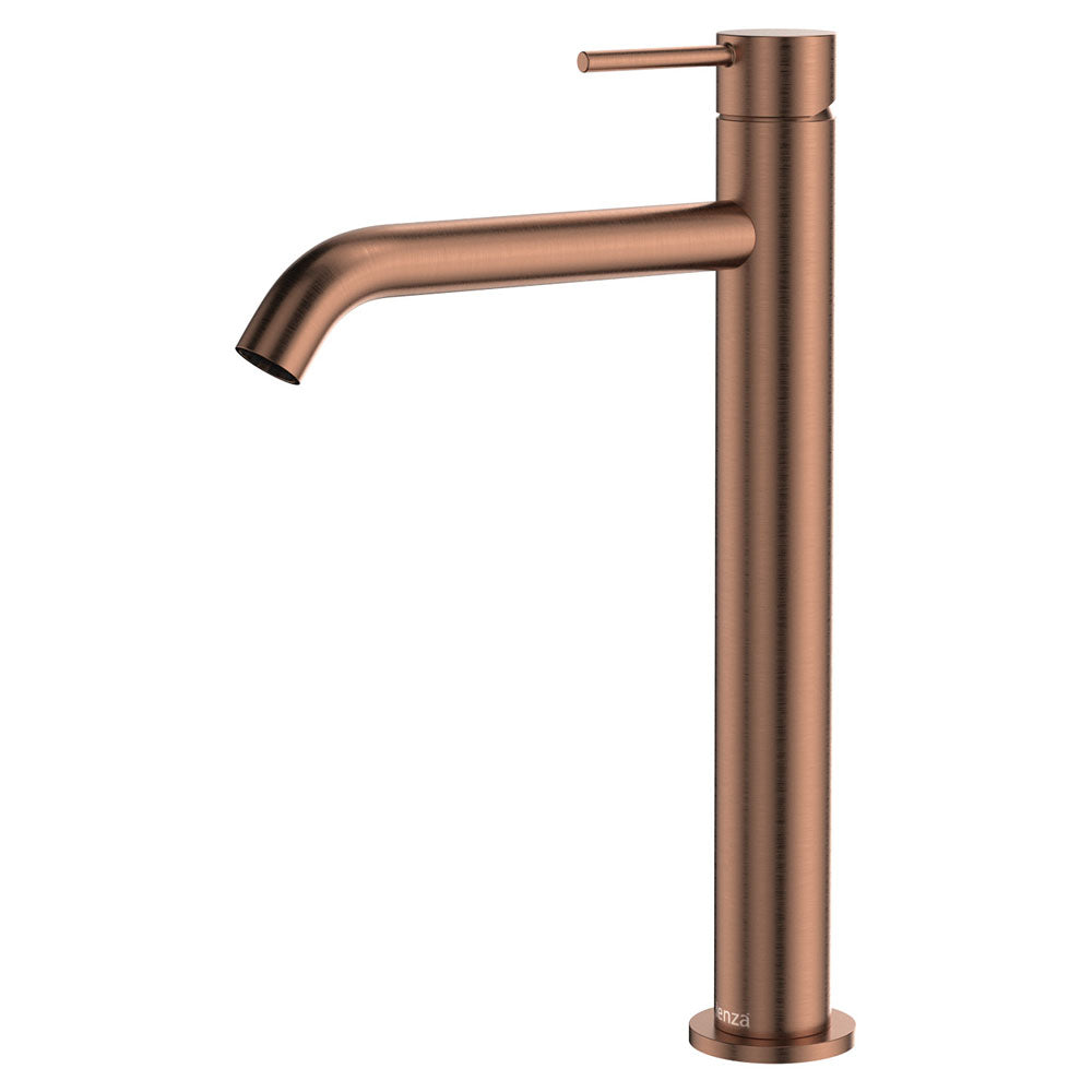 Kaya Tall Basin Mixer - Brushed Copper