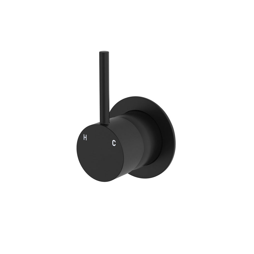Kaya Up Wall Mixer, Small Round Plate - Matte Black
