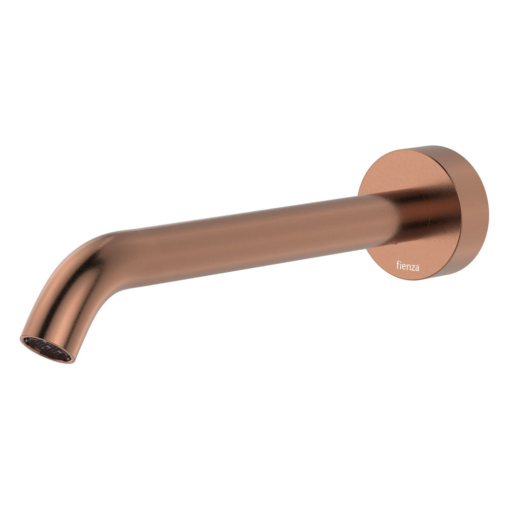 Kaya Wall Basin/Bath Outlet, 220mm - Brushed Copper