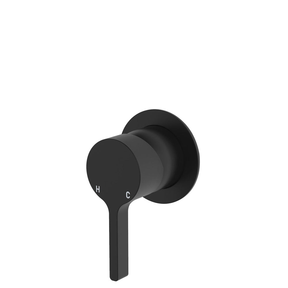 Sansa Wall Mixer, Small Round Plate - Matte Black