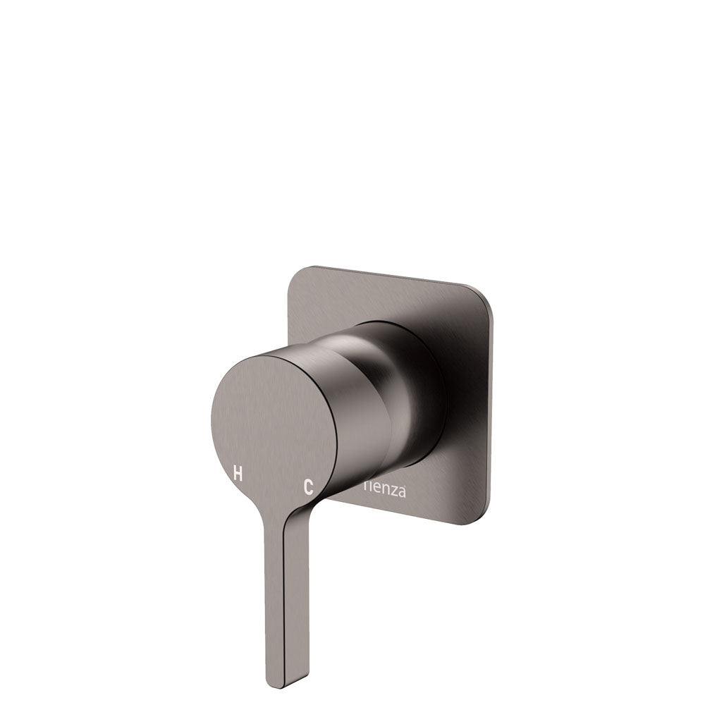 Sansa Wall Mixer, Square Plate - Gun Metal