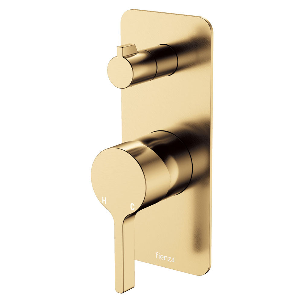 Sansa Wall Diverter Mixer, Rectangular Plate - Urban Brass