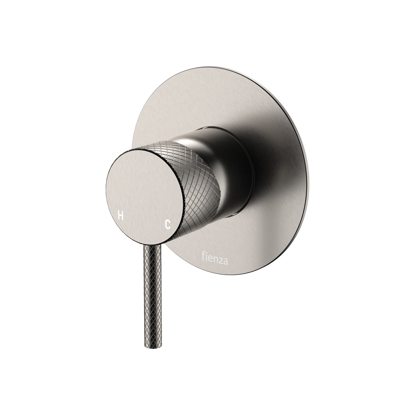 Axle Wall Mixer, Large Round Plate - Brushed Nickel