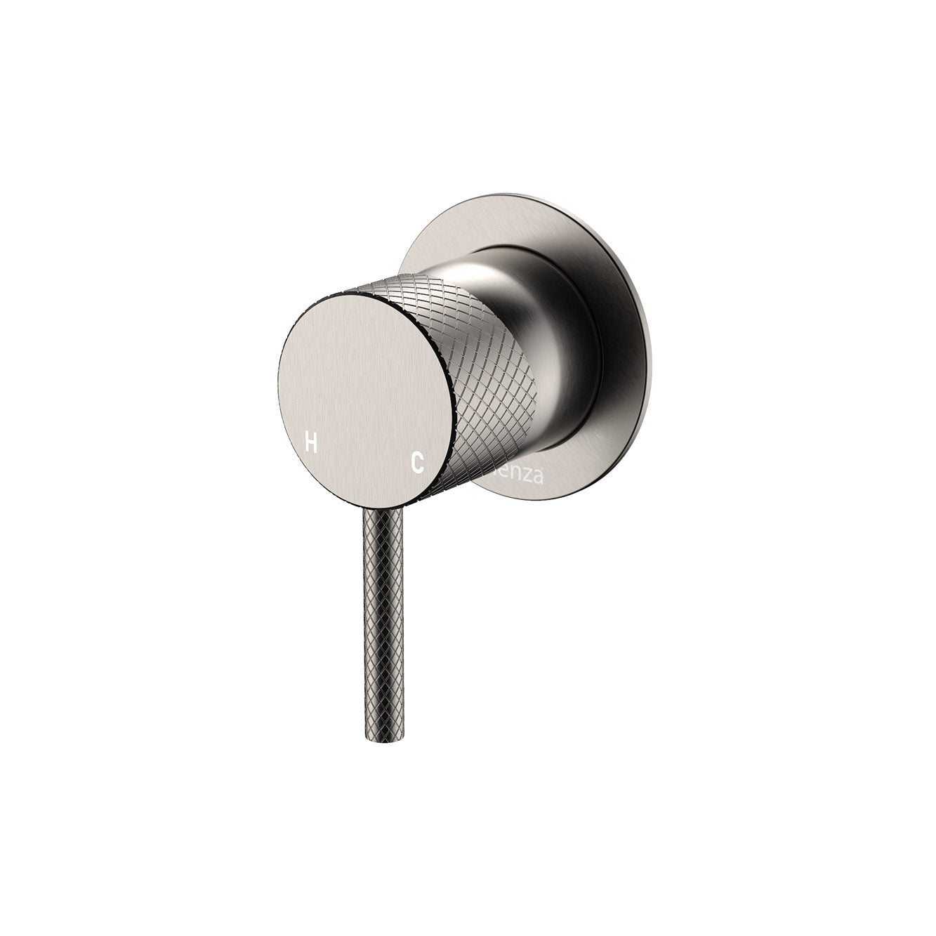 Axle Wall Mixer, Small Round Plate - Brushed Nickel