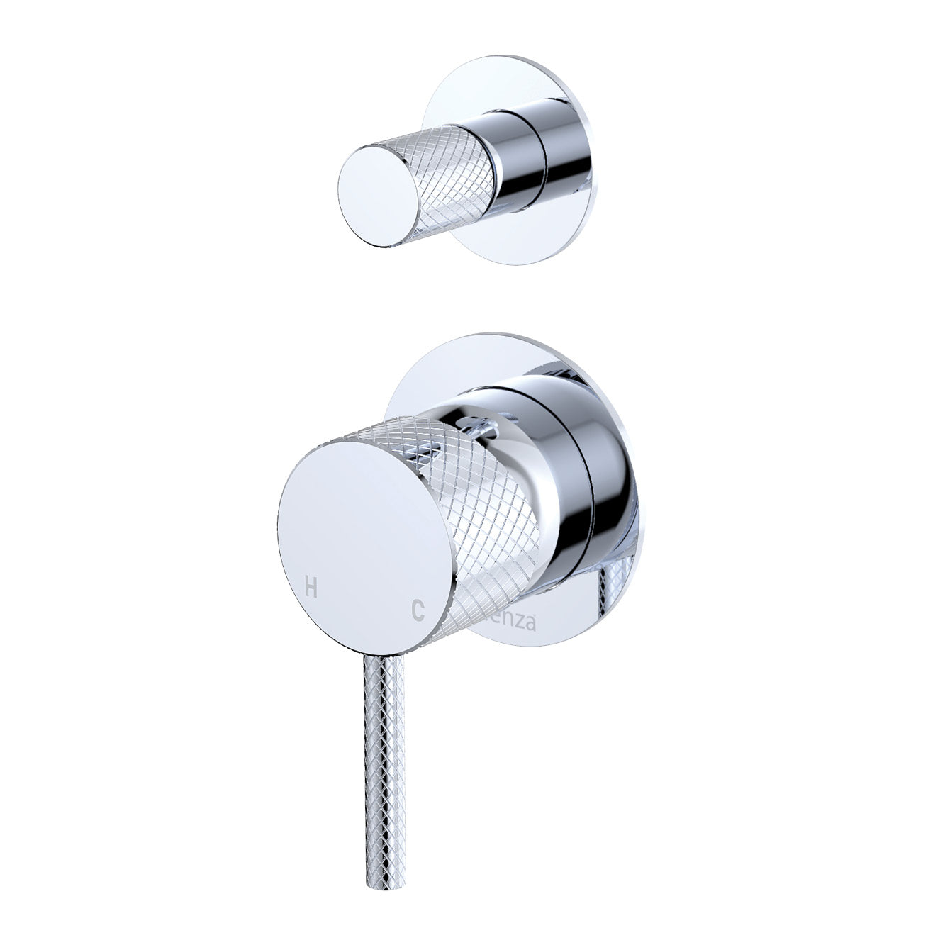 Axle Wall Diverter Mixer, Small Round Plates - Chrome