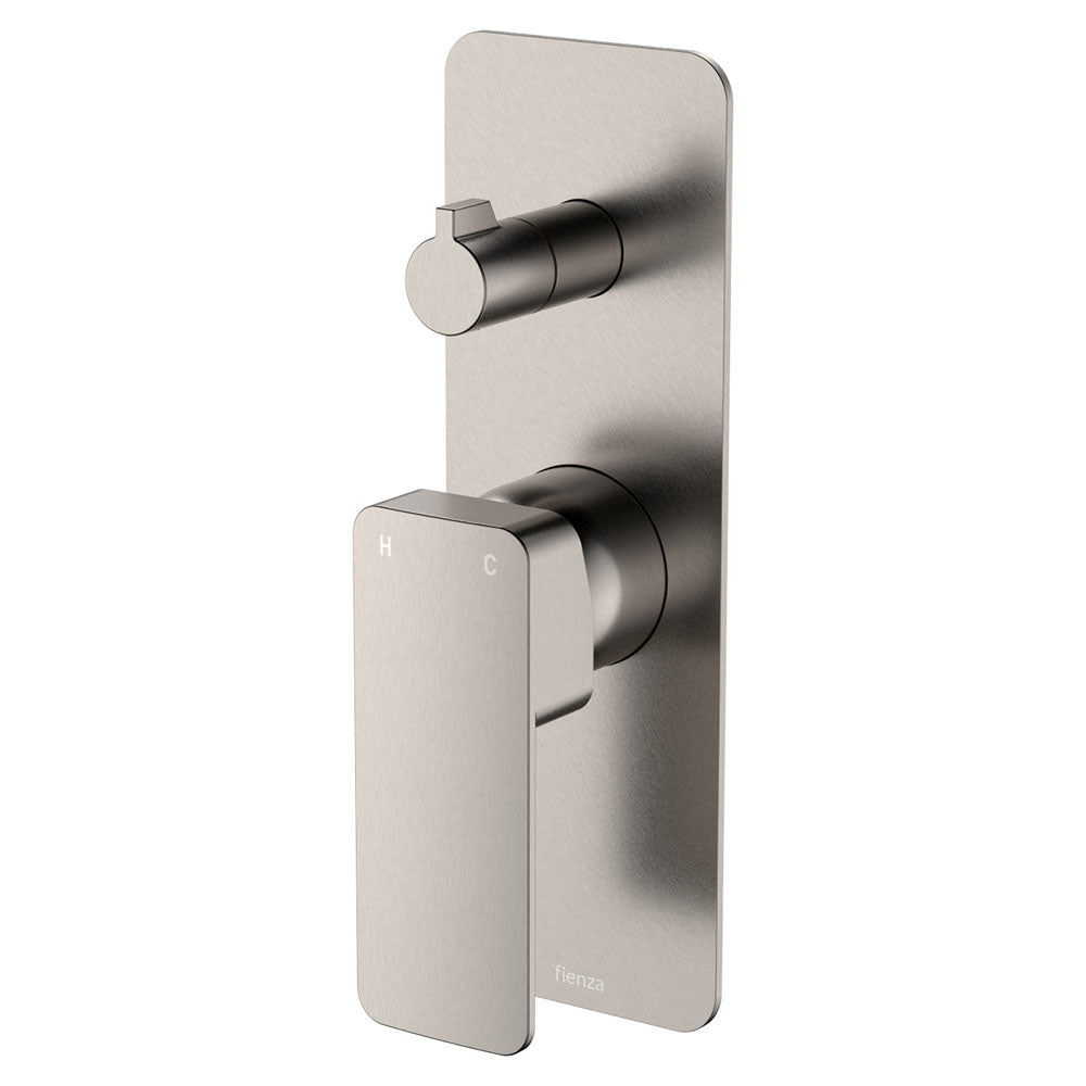 Tono Wall Diverter Mixer, Rectangular Plate - Brushed Nickel