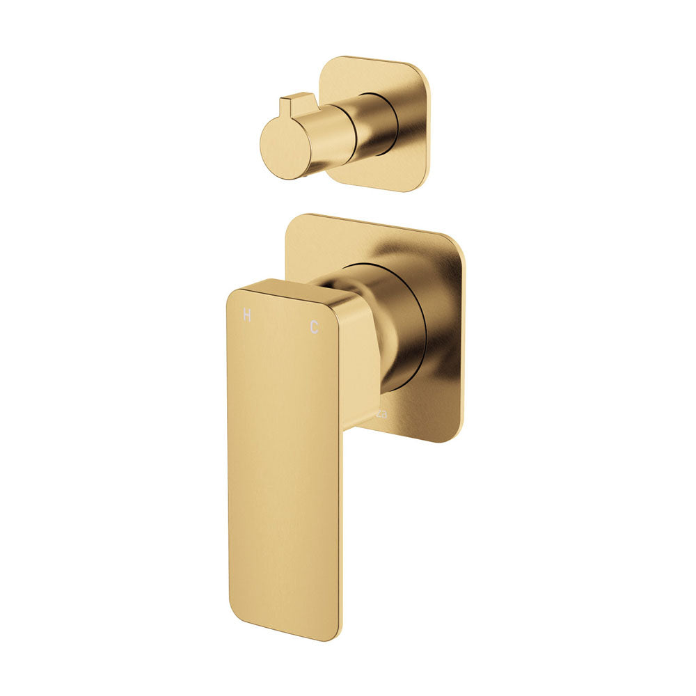 Tono Wall Diverter Mixer, Square Plates - Urban Brass