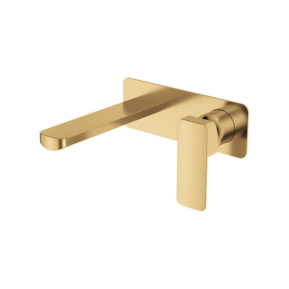 Tono Basin/Bath Wall Mixer Set, Rectangular Plate, 160mm Outlet - Urban Brass