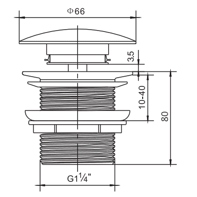 32mm Ceramic White Pop Up Waste - Blue Bathware
