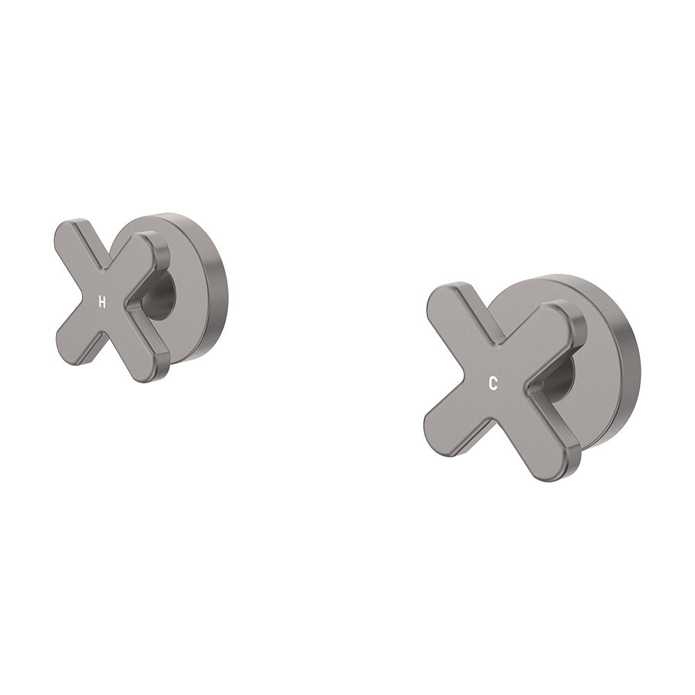 Kaya Cross Wall Taps - Gun Metal