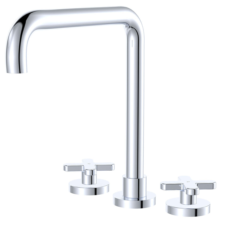 Kaya Squareline Hob Set, Cross Taps - Chrome