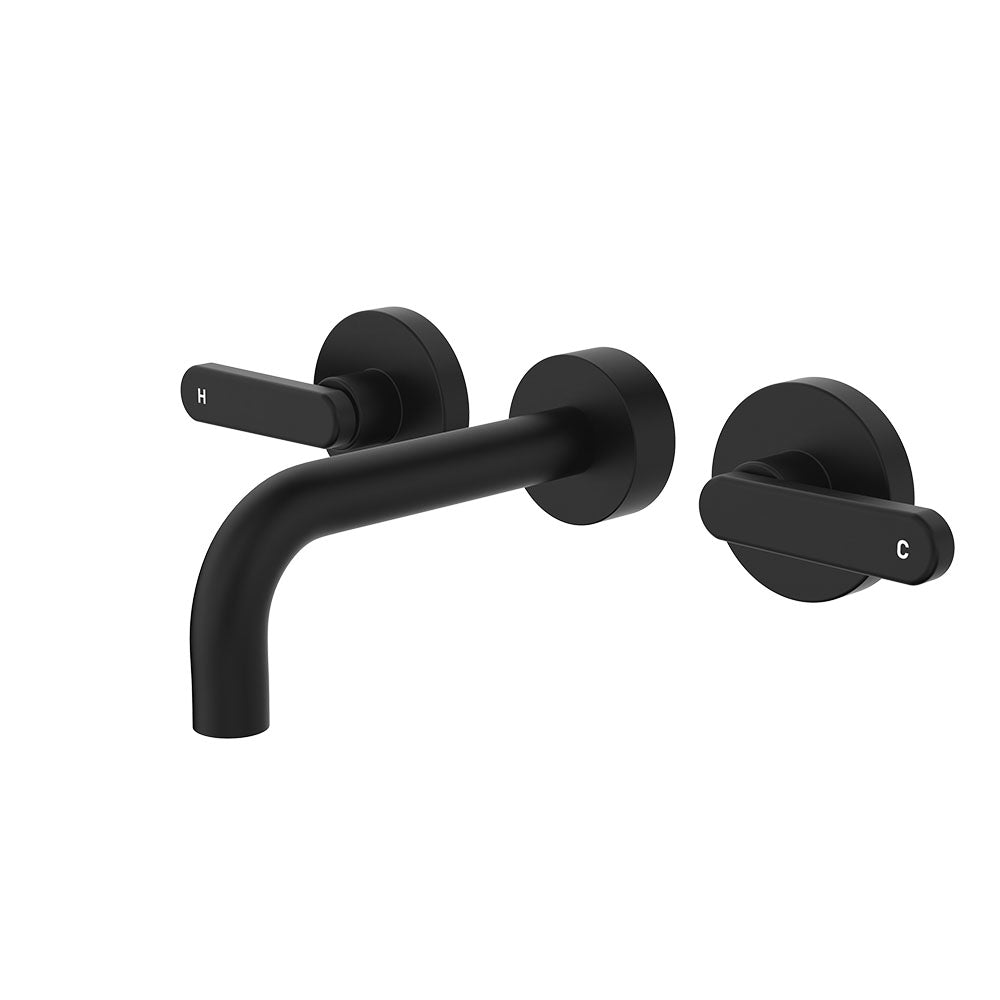 Kaya Wall Set, Lever Taps, 130mm - Matte Black