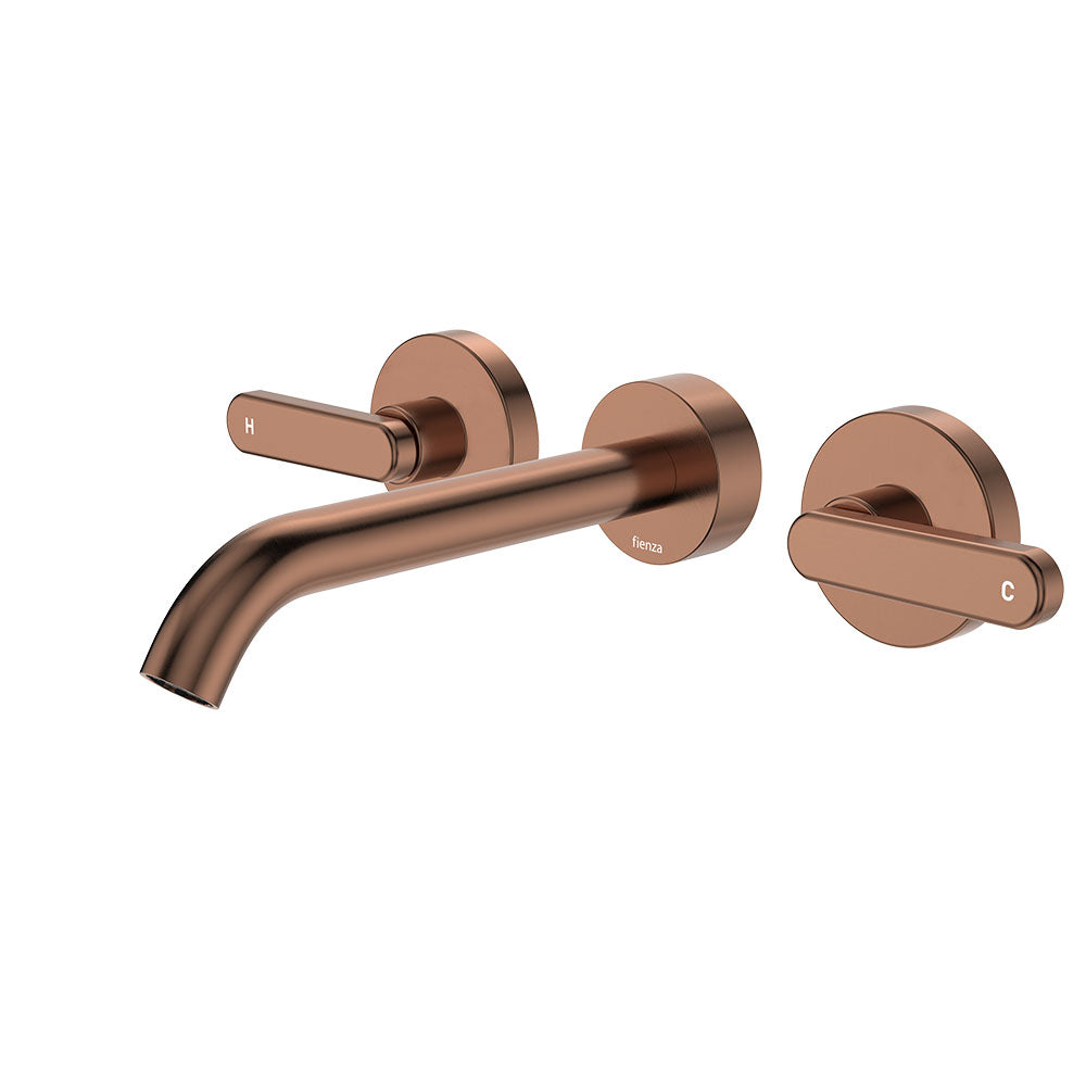 Kaya Wall Set, Lever Taps, 180mm - Brushed Copper