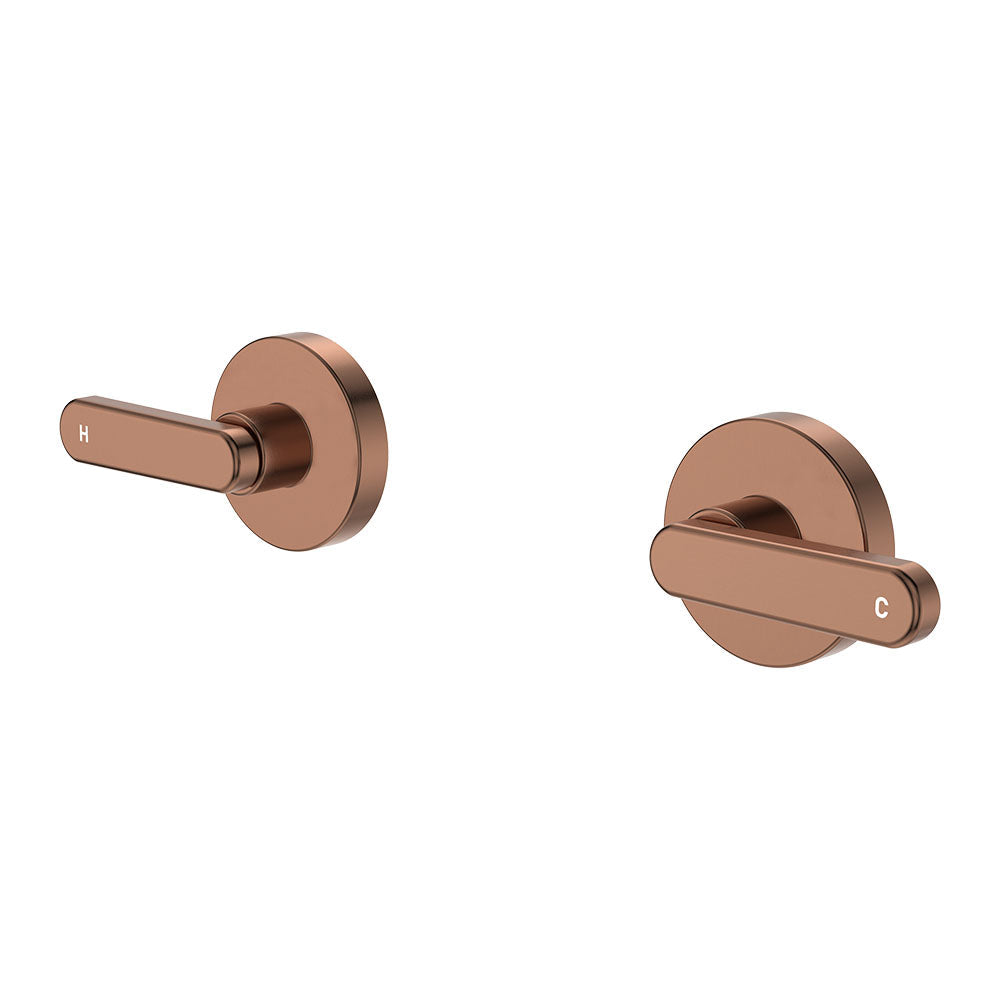 Kaya Lever Wall Taps - Brushed Copper