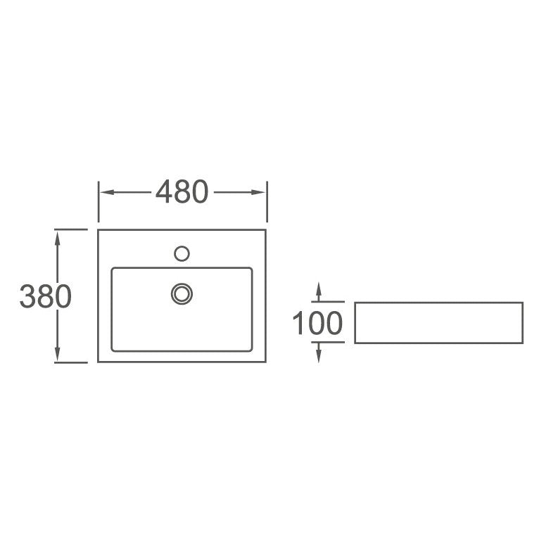 LUCCI Above Counter Basin WB 4838 - Blue Bathware