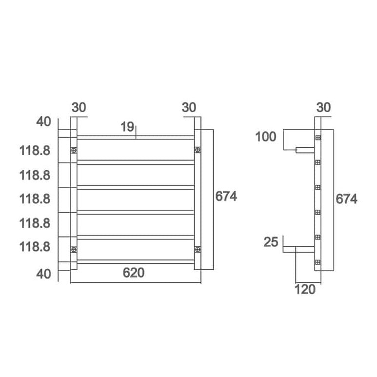 QUBI Non Heated Towel Ladder - Blue Bathware