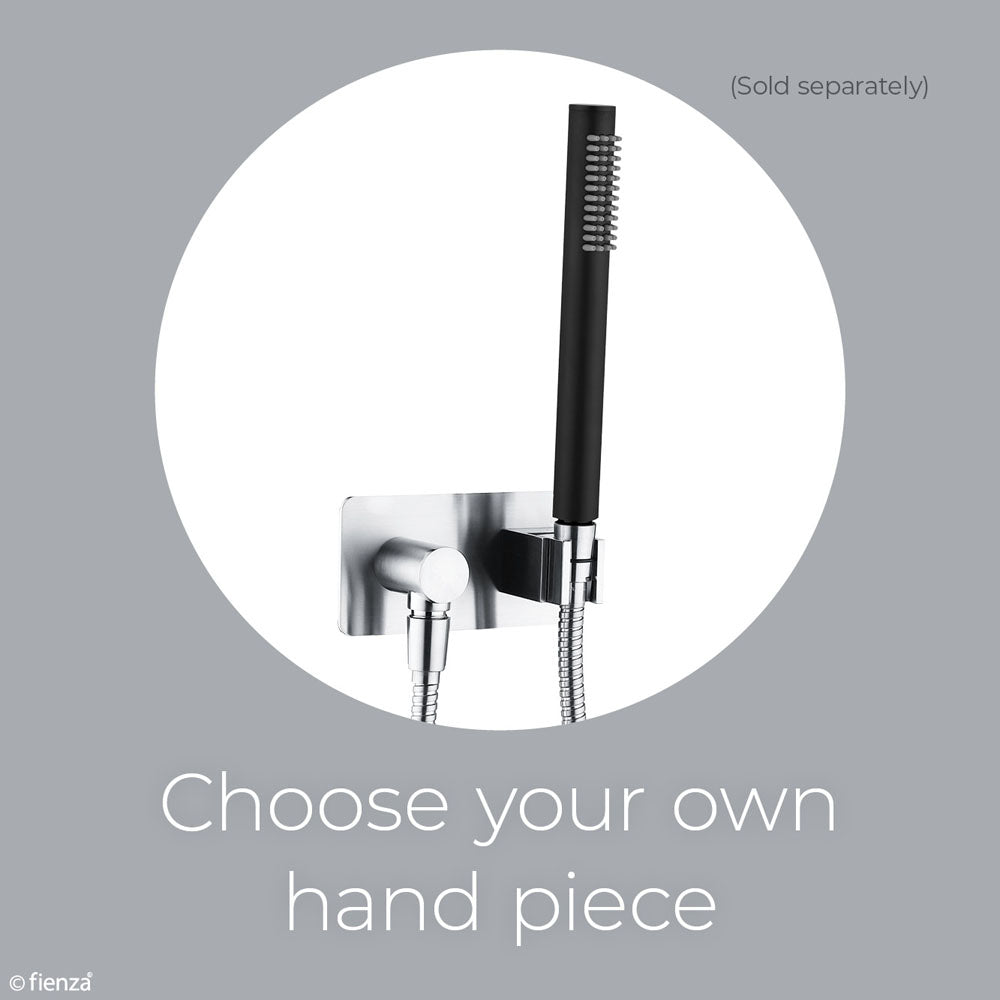 Universal Hand Shower Bracket & Hose, Rectangular Plate, Chrome