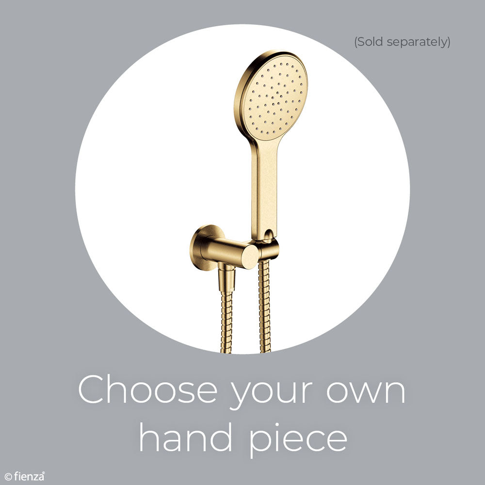 Universal Hand Shower Bracket & Hose, Round Plate, Urban Brass