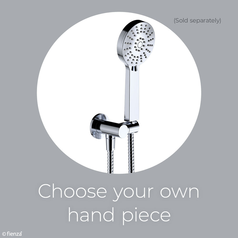 Universal Hand Shower Bracket & Hose, Round Plate, Chrome