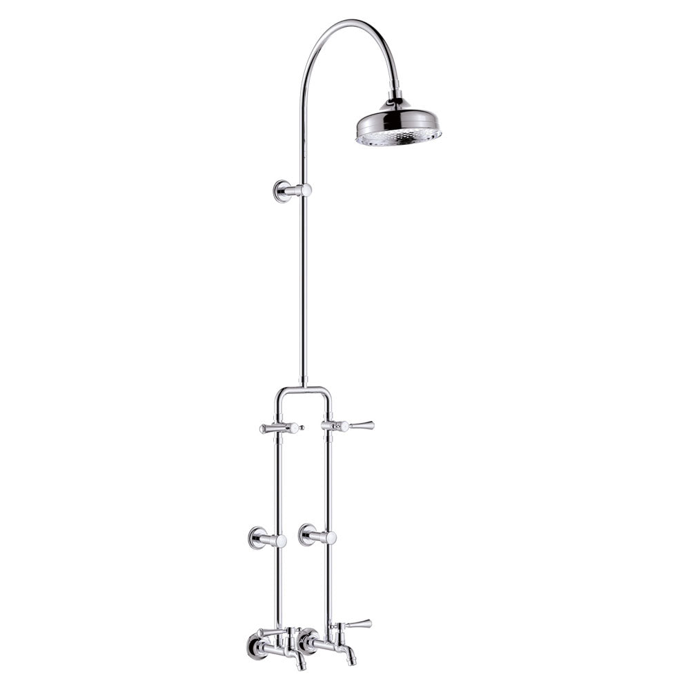 Lillian Lever Exposed Rail Shower & Bath Set - Chrome