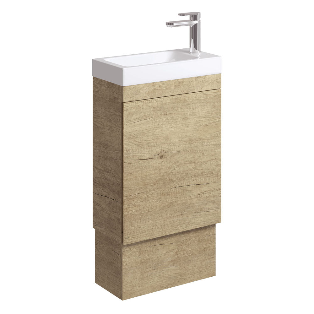 Denzel Edge 450 Ensuite Vanity on Kickboard, Scandi Oak