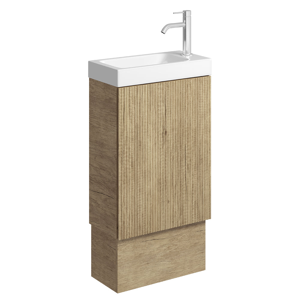 Denzel Minka 450 Vanity on Kickboard, No Overflow, Scandi Oak