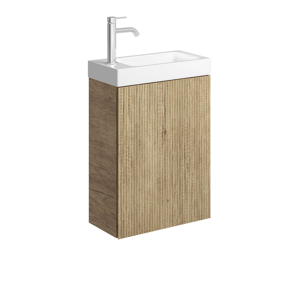 Denzel Minka 450 Wall-Hung Vanity, No Overflow, Scandi Oak