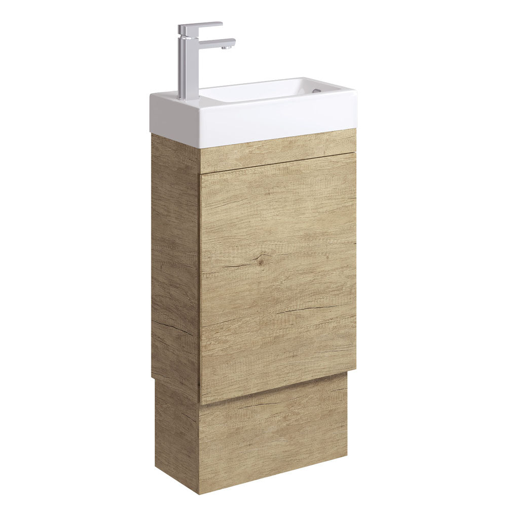 Edge 450 Ensuite Vanity on Kickboard with Overflow, Scandi Oak