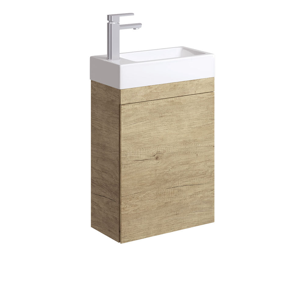 Edge 450 Ensuite Wall-Hung Vanity, No Overflow, Scandi Oak