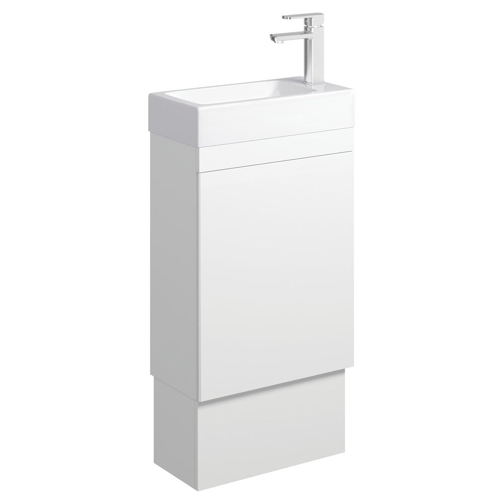 Edge 450 Ensuite Vanity on Kickboard with Overflow, Satin White