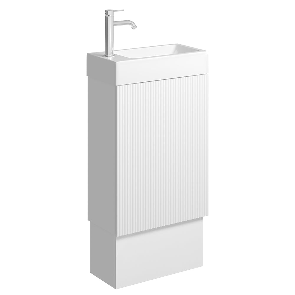 Minka 450 Vanity on Kickboard, No Overflow, Satin White