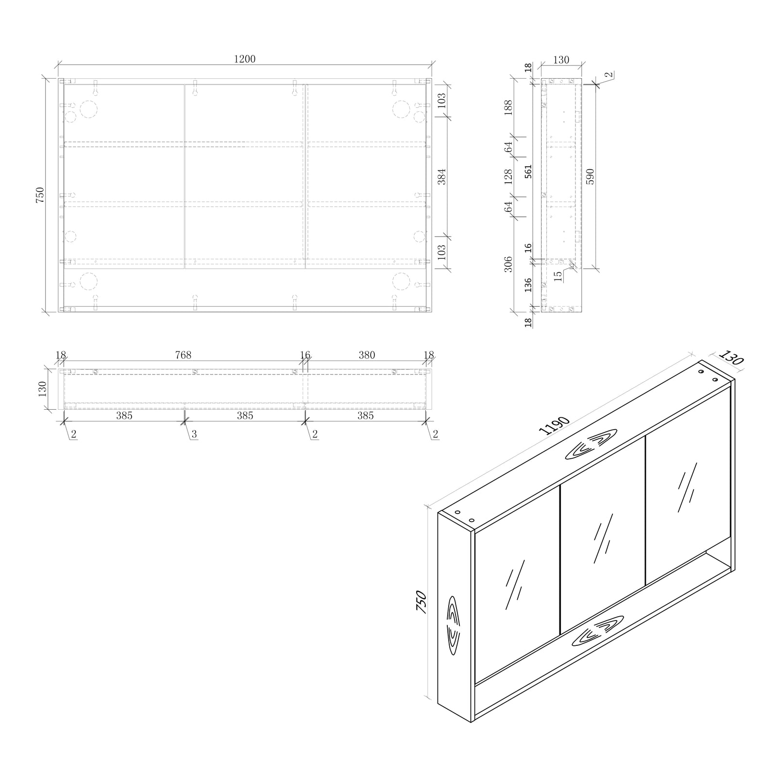BONDI Mirror Cabinet