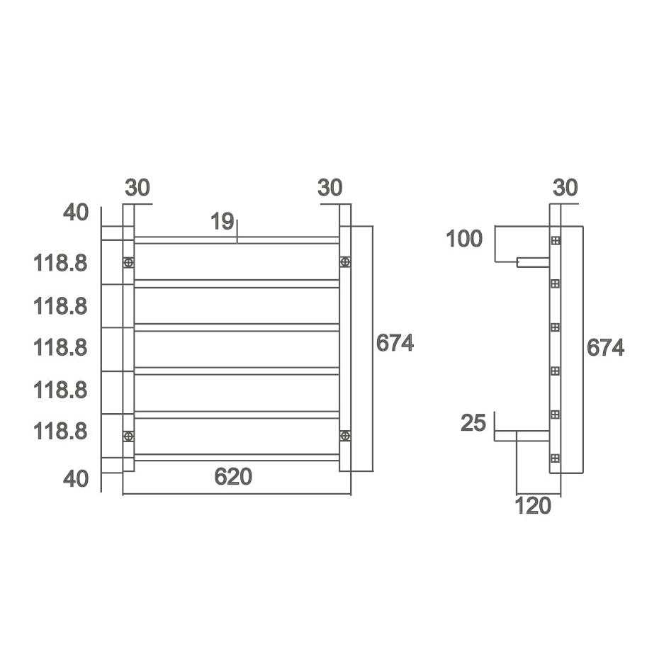 QUBI Heated Towel Ladder - Blue Bathware