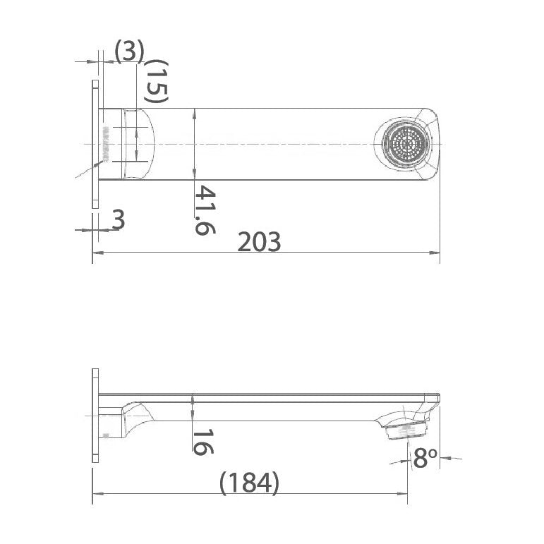 BRAVO-II Bath Spout WT 288 - Blue Bathware