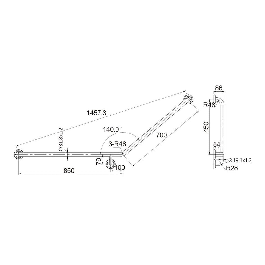 MOBI CARE Curved Grab Rail (TP GRAB857L)