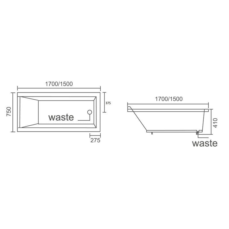 CHELSEA Insert Bath Tub - Blue Bathware