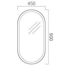 450mm ECLIPSE Oval LED Mirror - Blue Bathware