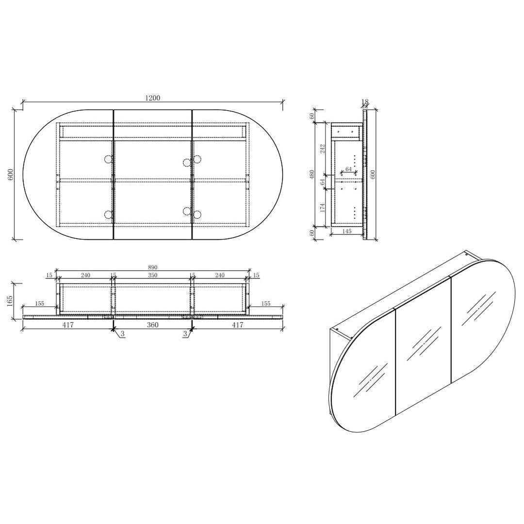 MILAN Mirror Cabinet - Blue Bathware