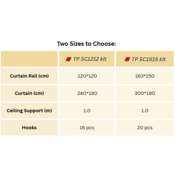 MOBI CARE Shower Curtain Rail Set (TP SC1212 & TP SC1615)