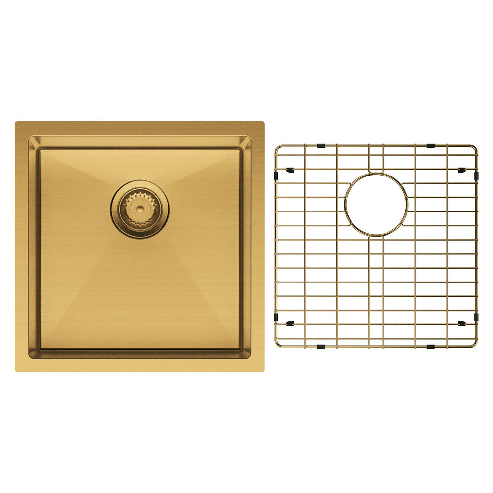 Hana 32L Single Kitchen Sink Kit, PVD Rugged Brass