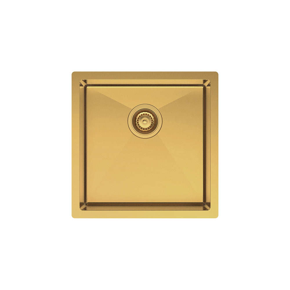 Hana 32L Single Kitchen Sink, PVD Rugged Brass