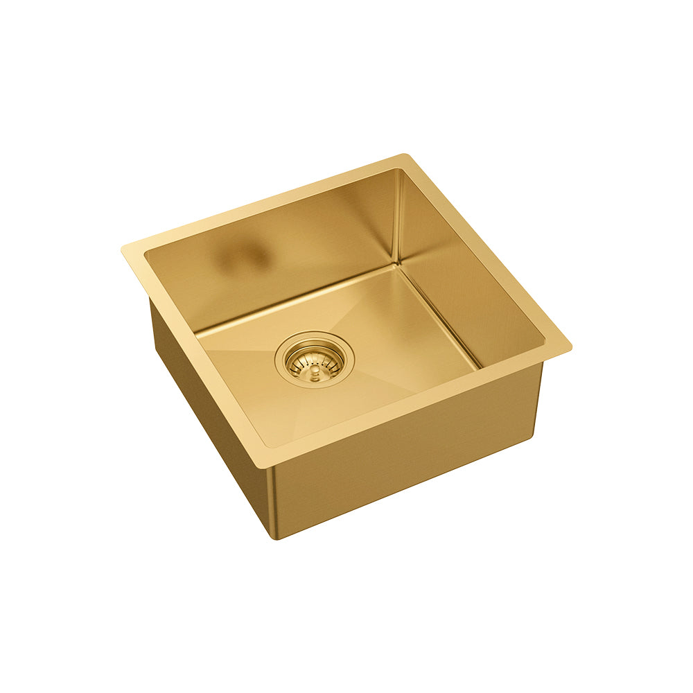 Hana 32L Single Kitchen Sink, PVD Rugged Brass