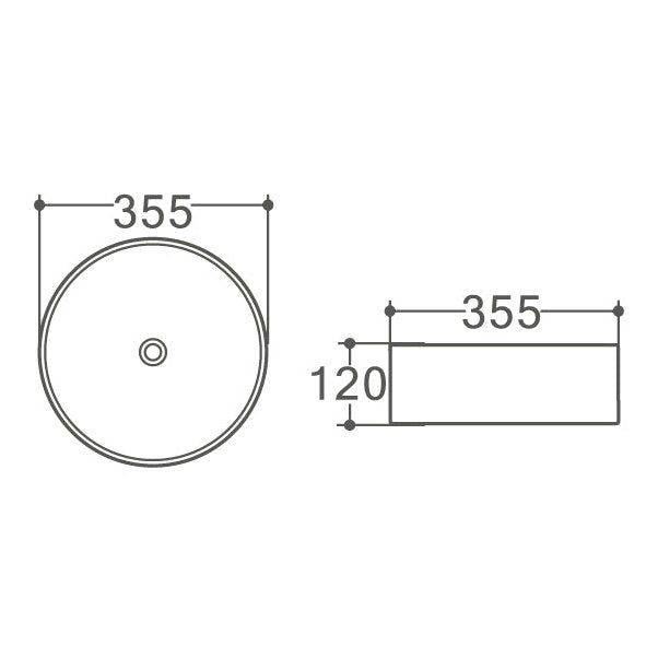 JAMIE Above Counter Basin WB 3535 - Blue Bathware